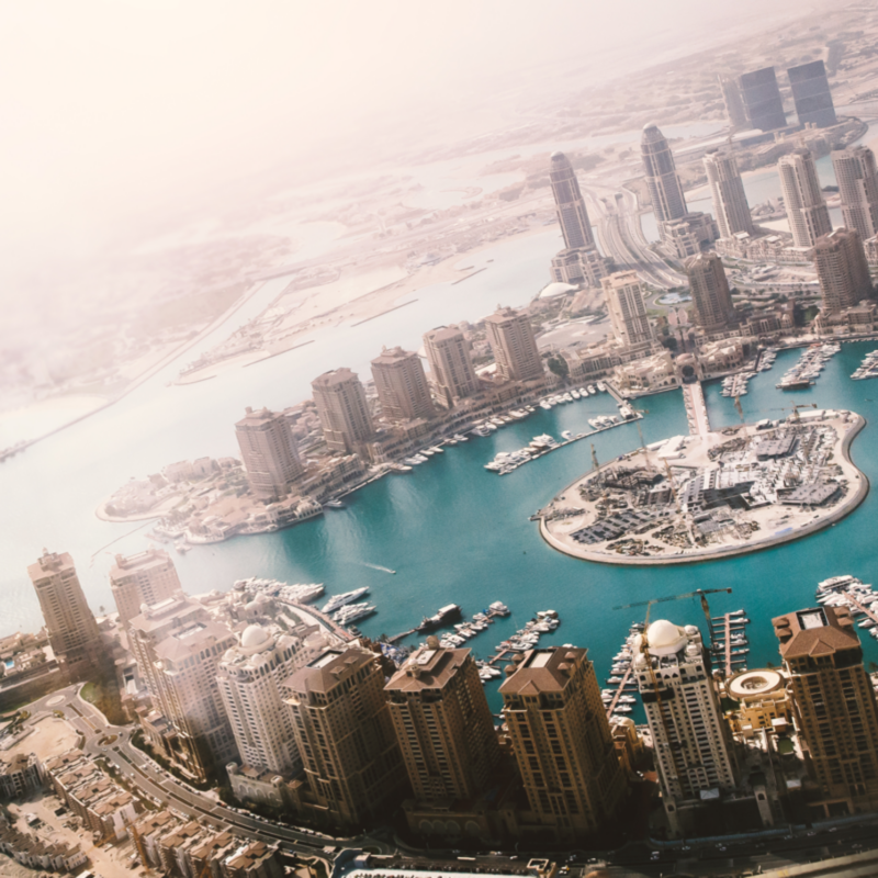 Doha harbour reflecting Qatarâ€™s role in the MENA fintech landscape