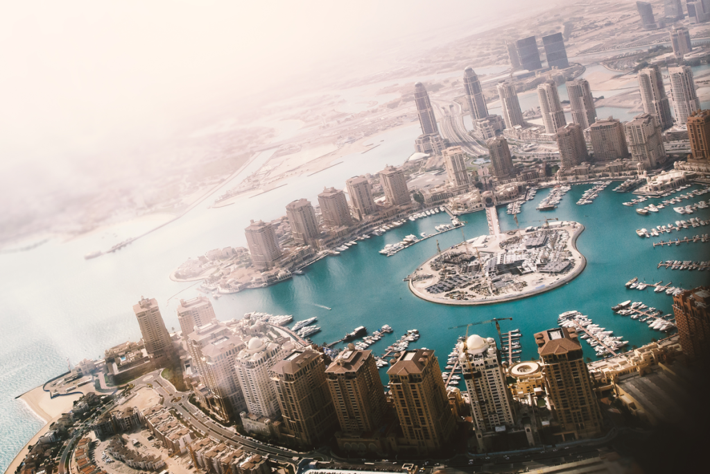 Doha harbour reflecting Qatarâ€™s role in the MENA fintech landscape